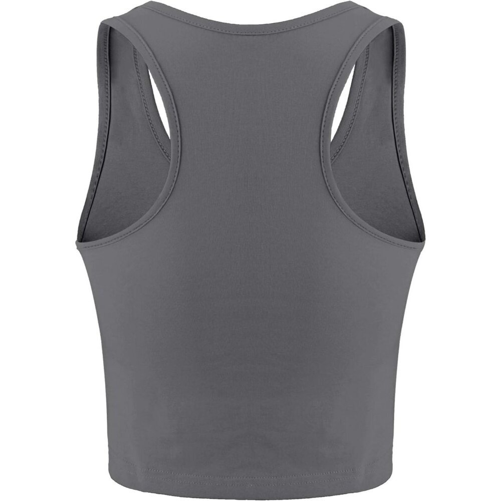 4-Piece Women's Sleeveless Racerback Crop Tank Tops - Versatile Summer Wear - Picture 5 of 7